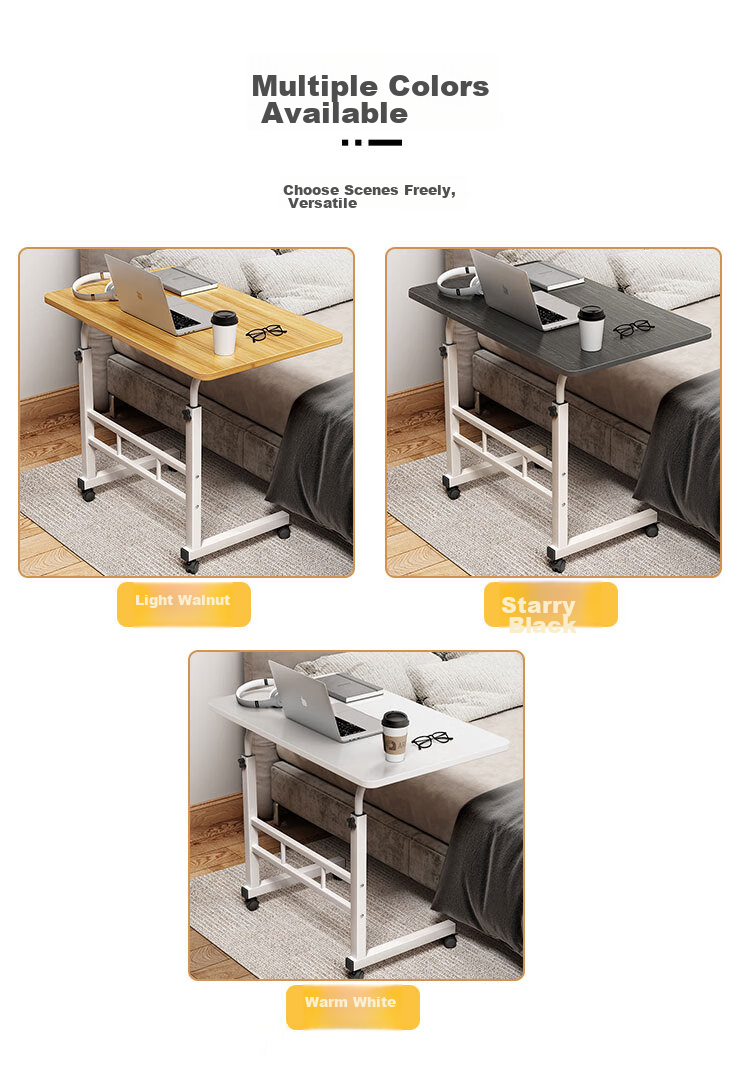 Anerya Computer Desk, Movable, Modern And Simple, Suitable for Small Apartments, Height Adjustable Small Table, 80x40CM, Pure White Color 13