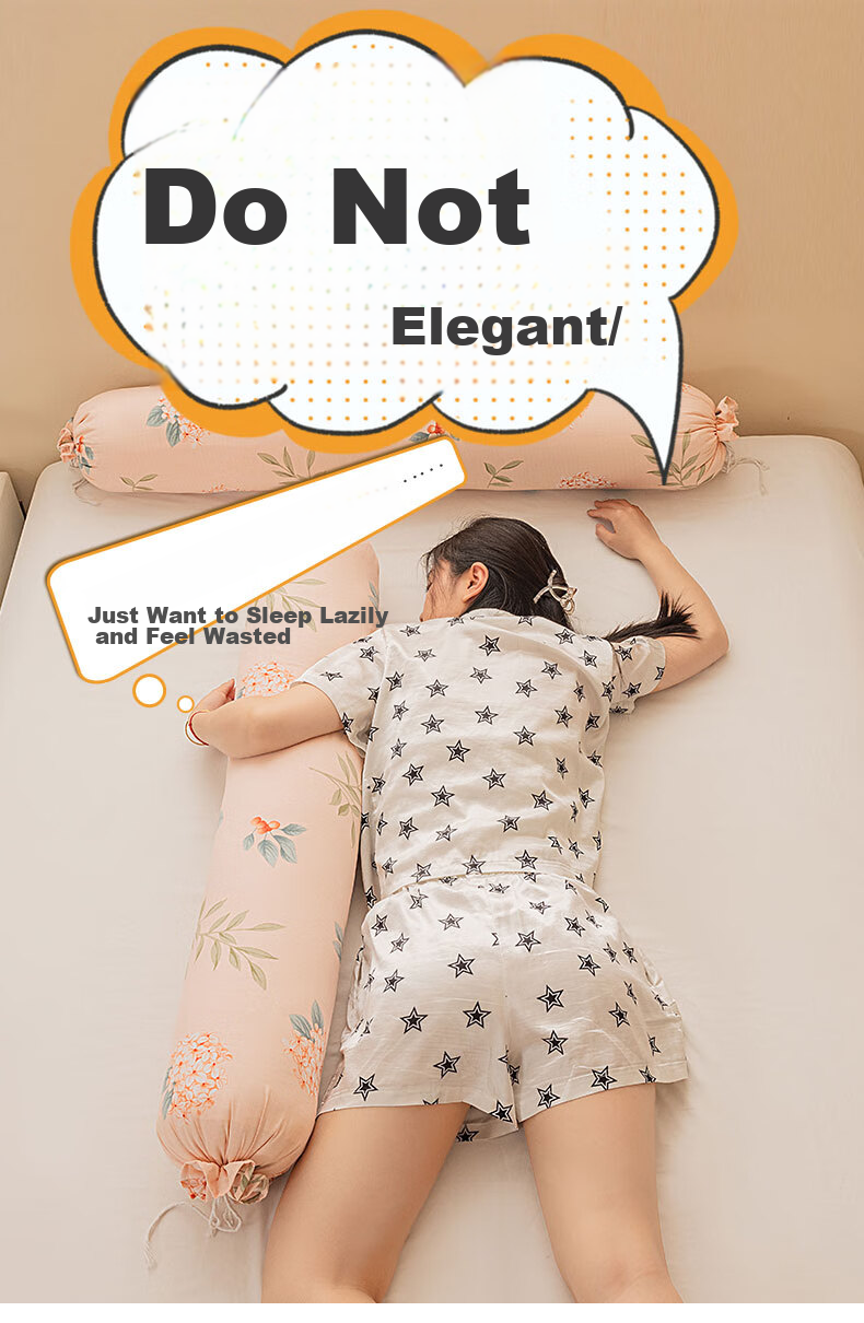 Grace Long Body Pillow for Women, Removable And Washable, Pregnancy Bed Leg Pillow, Cylindrical Hug Pillow, 1.1m Small Dinosaur Desig 3