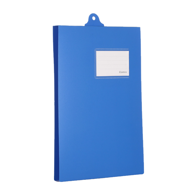 COMIX A4 Wall-Mountable Vertical File Folder, Hanging File Holder, Metal Hanging Clip, Single Strong Clip Board, Attendance Sign-In Daily Record Folder, Office Supplies, Blue EA3005