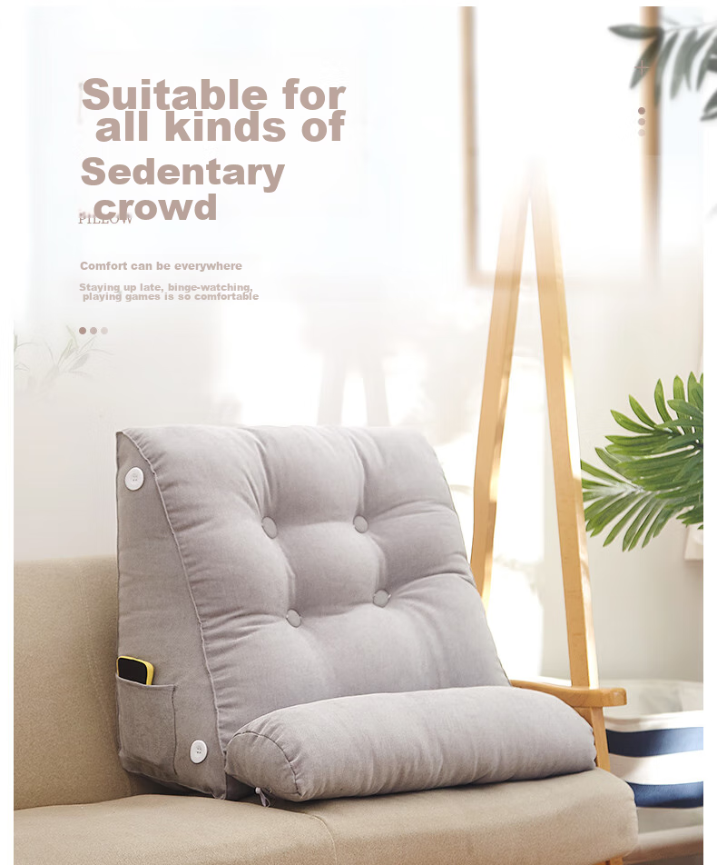 Hengyuanxiang Bed Head Triangle Cushion, Enlarged Car Backrest, Removable And Washable, Sofa Lumbar Support, Office Back Protection Pad, 55*25*50 5