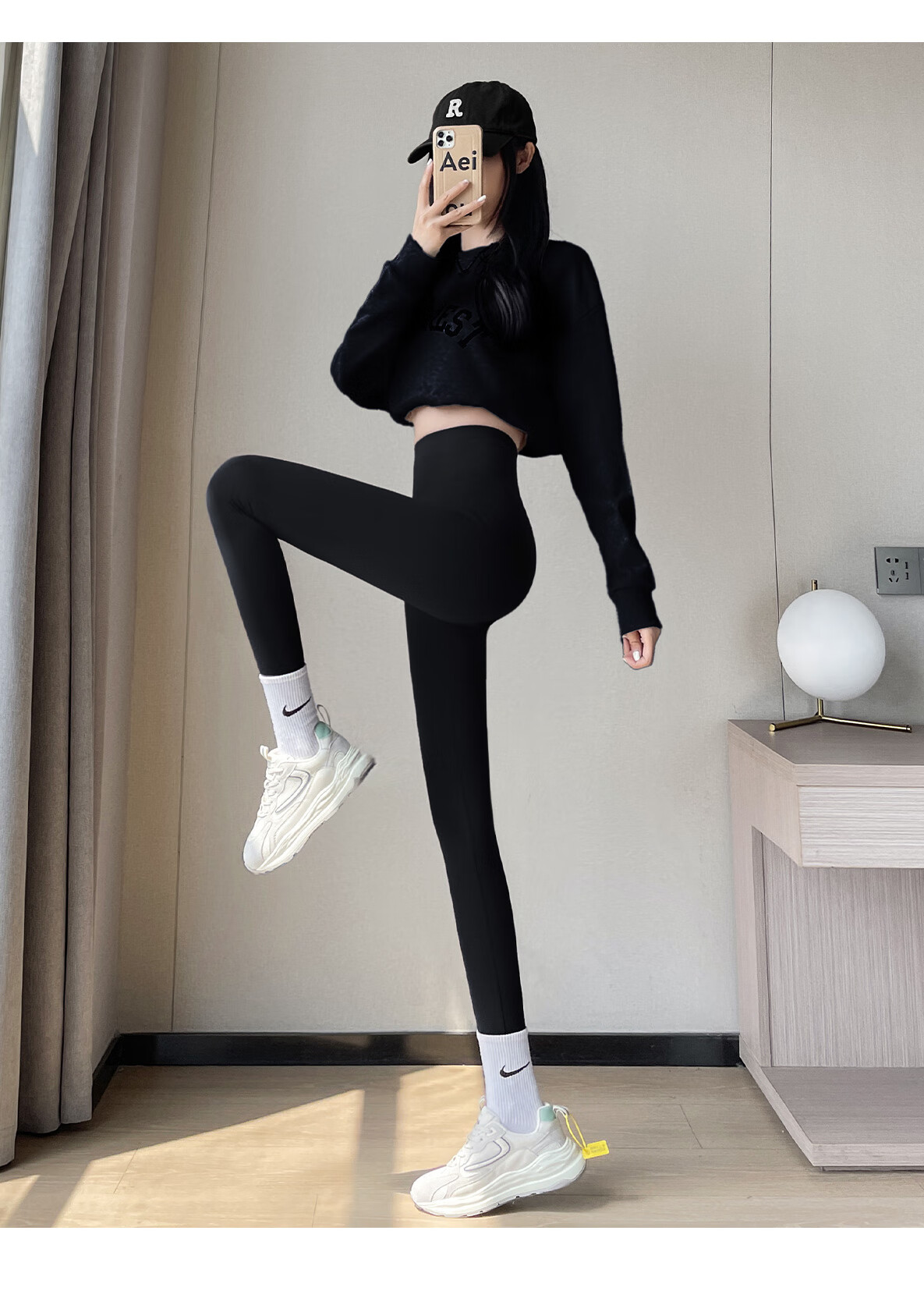 LangSha Women's Spring Thin Leggings Shark Pants Nine-Point Hip-Lifting Tummy Control Fitness Sports Yoga High Elastic Slim Barbie Pants 15