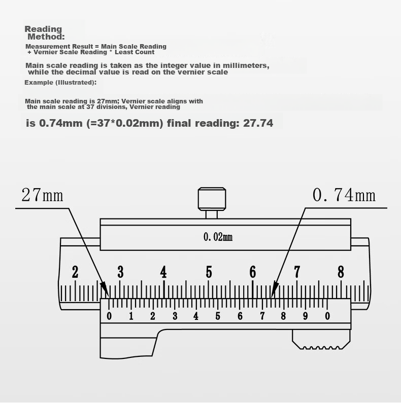 Ruineng High-Precision Vernier Caliper, Mechanical Caliper, Inner And Outer Diameter 0.02mm, Professional Measuring Tool, Measuring Ruler 150mm 1