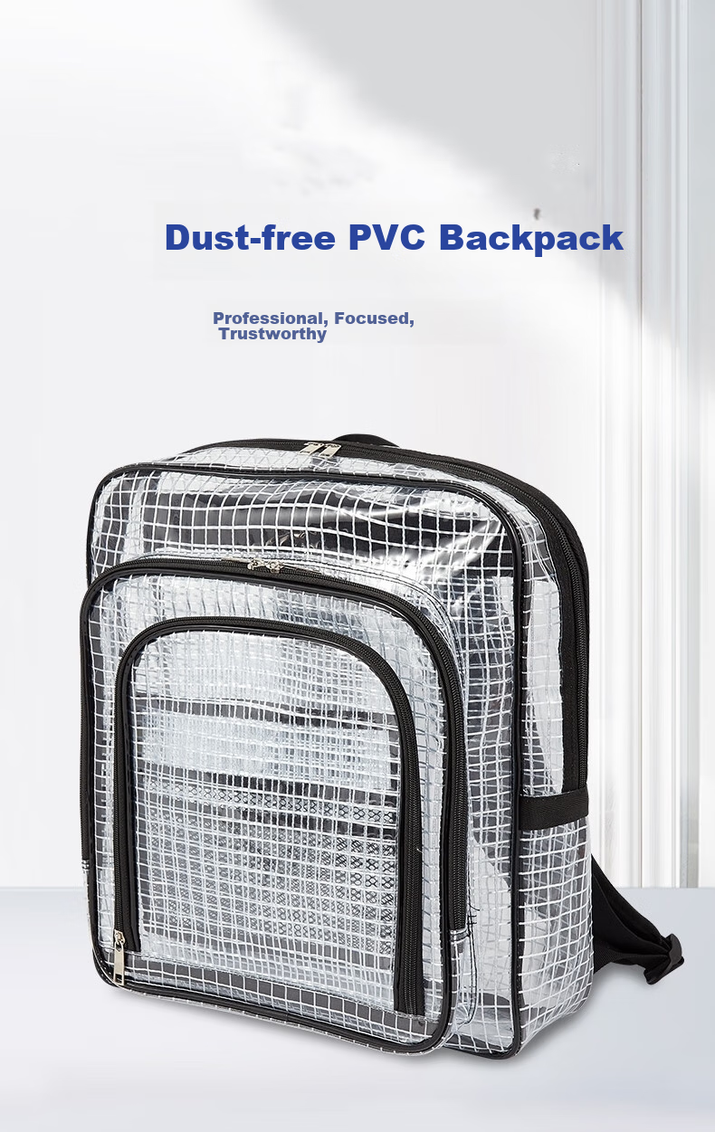 Beifute Dust-Free Bag Unisex Single/double Shoulder Reinforced Transparent Waterproof Mesh PVC Bag for Clean Room Workshop Tool Storage Crossbody Shoulder Bag 1