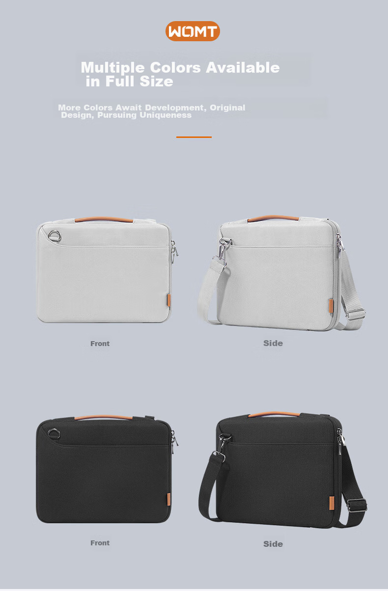 WOMT Laptop Bag for 13/14 Inch Laptops, Compatible with Apple MacBook, Huawei Matebook 14s, Lenovo Xiaoxin, ASUS, Dell, Microsoft, with Handheld Strap And Protective Sleeve 12