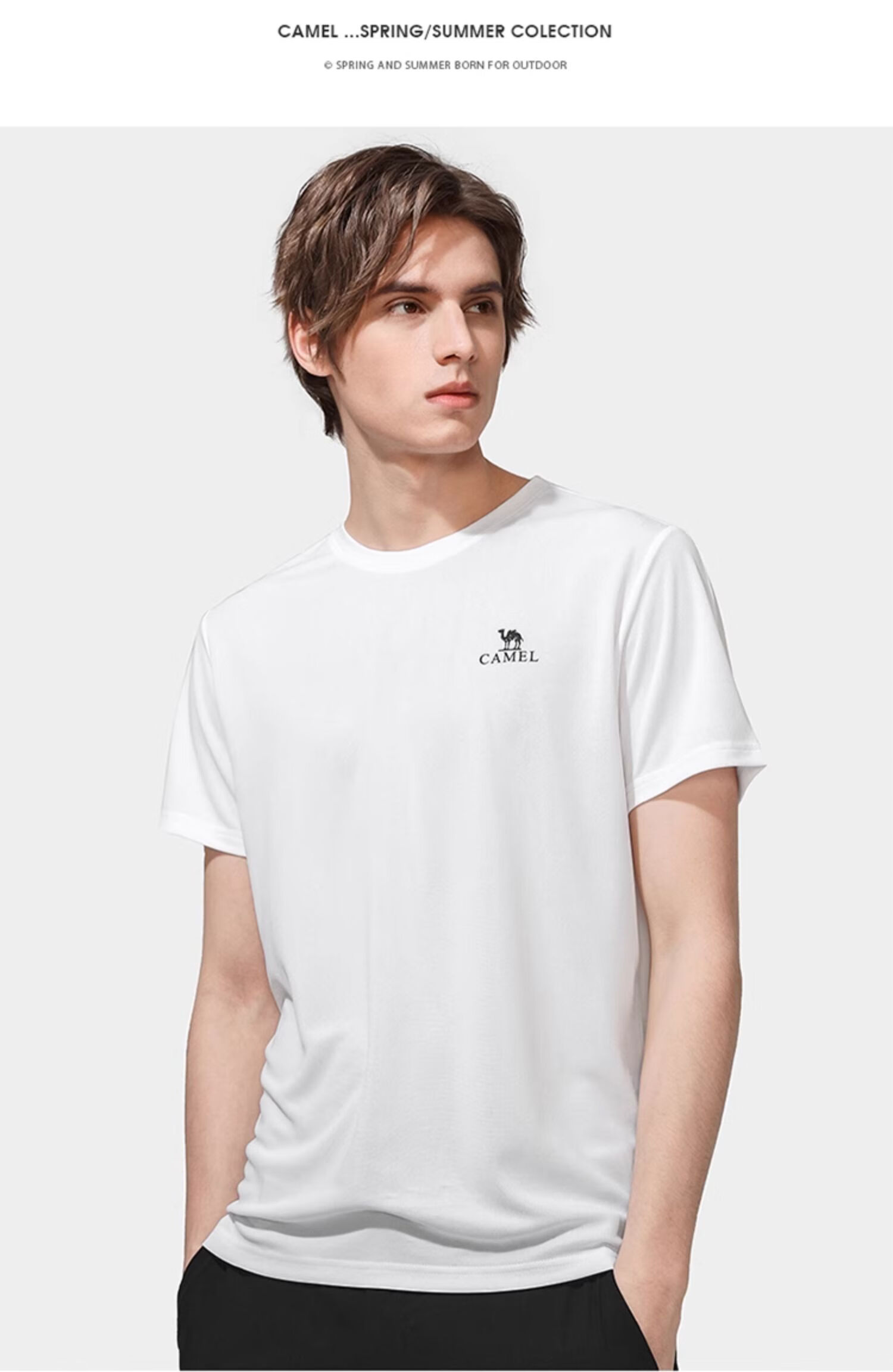 CAMEL Outdoor Quick-Dry T-Shirt, Spring And Summer Honeycomb Mesh Breathable Top, Couple's Sports Round Neck Short Sleeve A14BZ00079 17