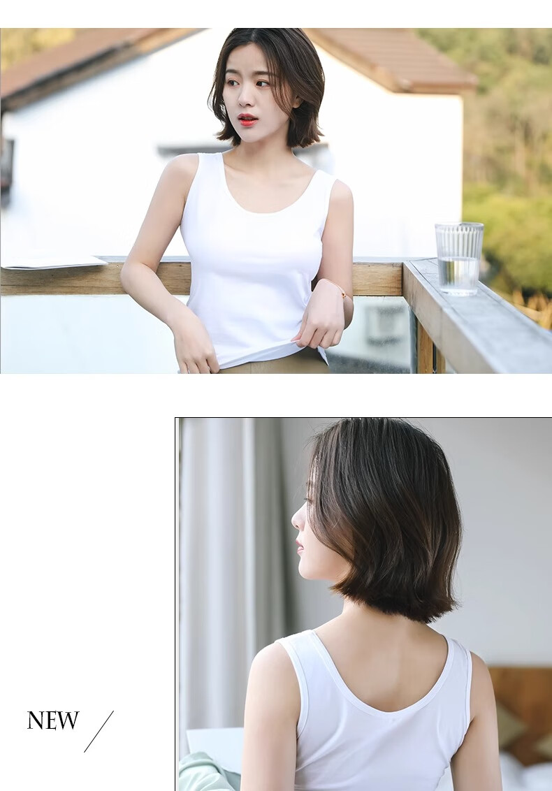Hengyuanxiang Women's Autumn Pure Cotton Knitted Camisole, Suitable for Outer Wear, Stylish Inner Layering, Base Layer Sports Vest, Small Spaghetti Strap Top 10