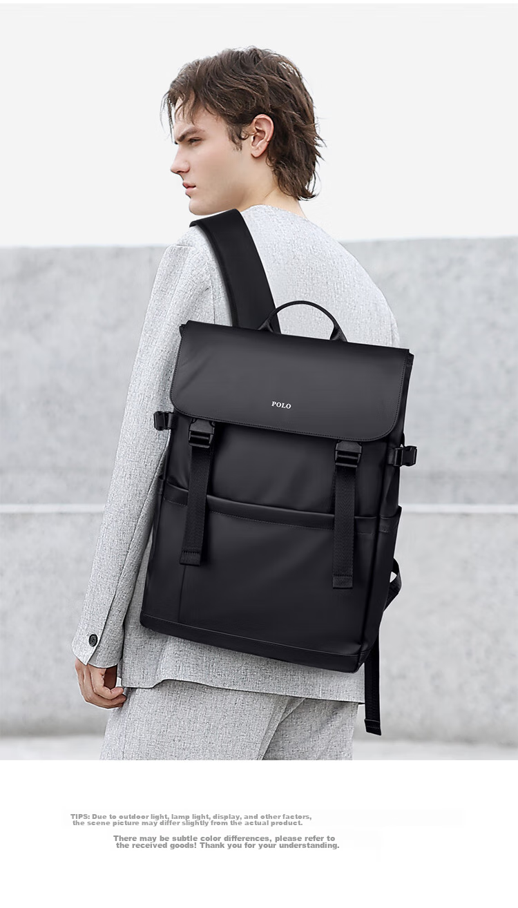 POLO Backpack for Men, Lightweight Travel Backpack with Flip Cover, 15.6/16 Inch Laptop Bag, Business Travel Bag 5