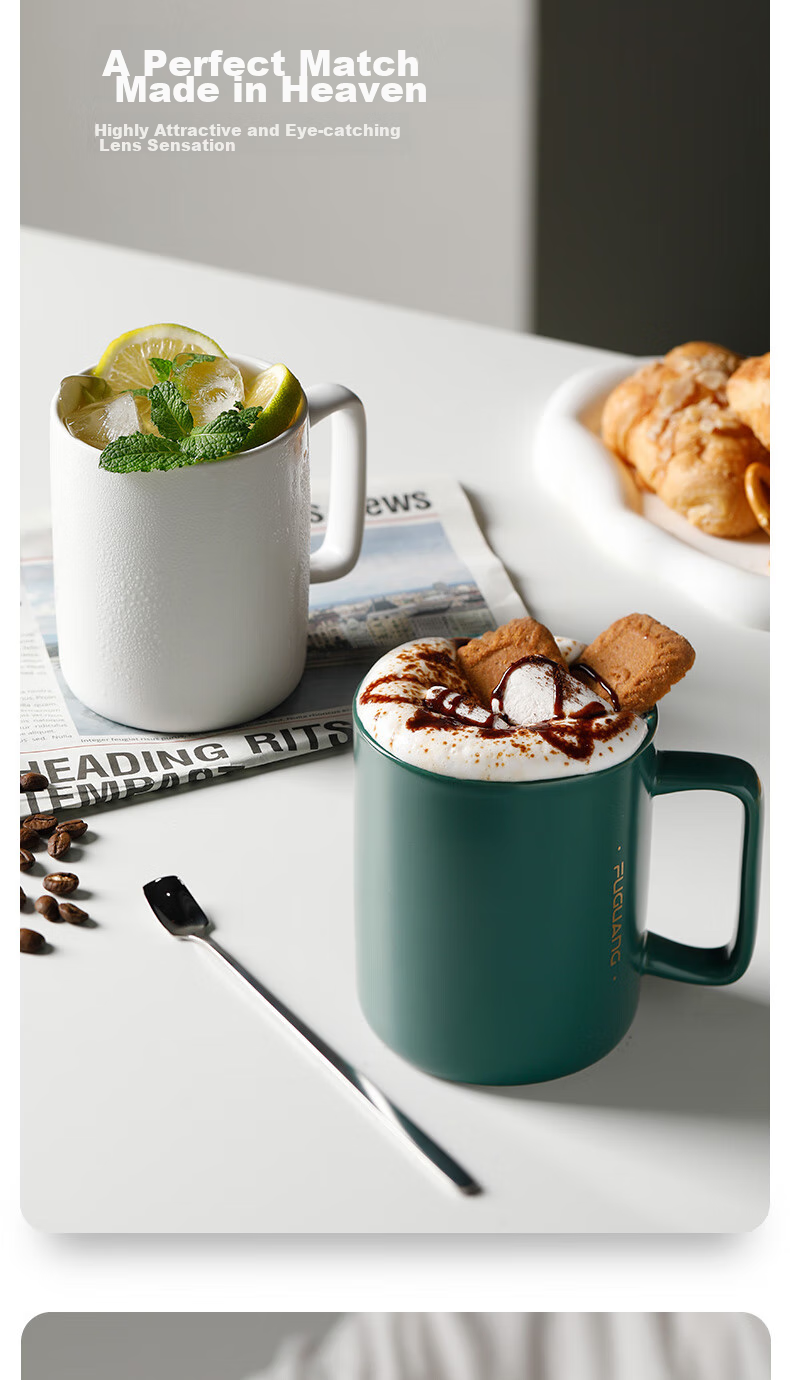 Fuguang Large Capacity Ceramic Mug, Gift Water Cup, Office Coffee Cup, Milk Cup, Breakfast Cup 10