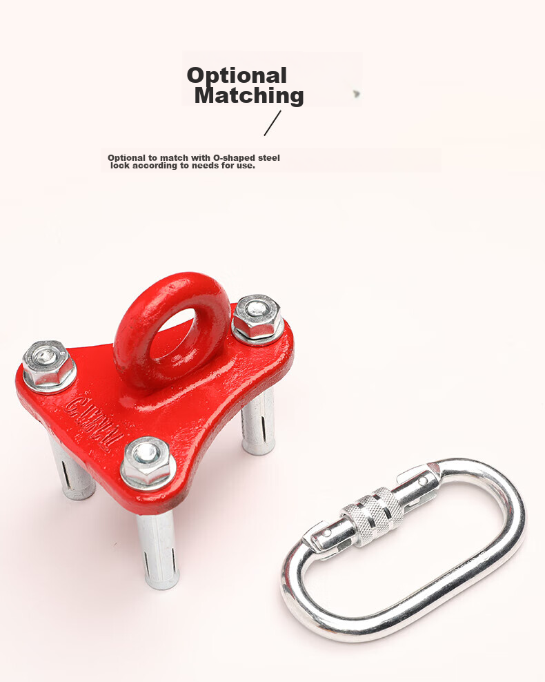 Kanle Safety Rope Fixer, Escape Rope Hook, High-Altitude Work Triangular Fixed Anchor, Rock Climbing Support Hook, Escape Ring 6