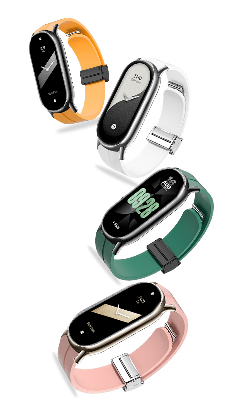 Watchbond Xiaomi Band Strap Compatible with Xiaomi Band 89 NFC Version, Liquid Silicone, Black, Magnetic Buckle, Silicone Band 8