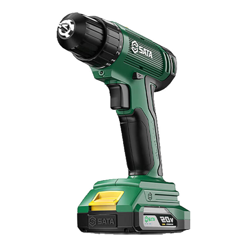 Shida (SATA) Rechargeable Lithium-Ion Drill, Electric Screwdriver, Multi-Functional Household Drill, Impact Drill, D05713-1, Two Batteries