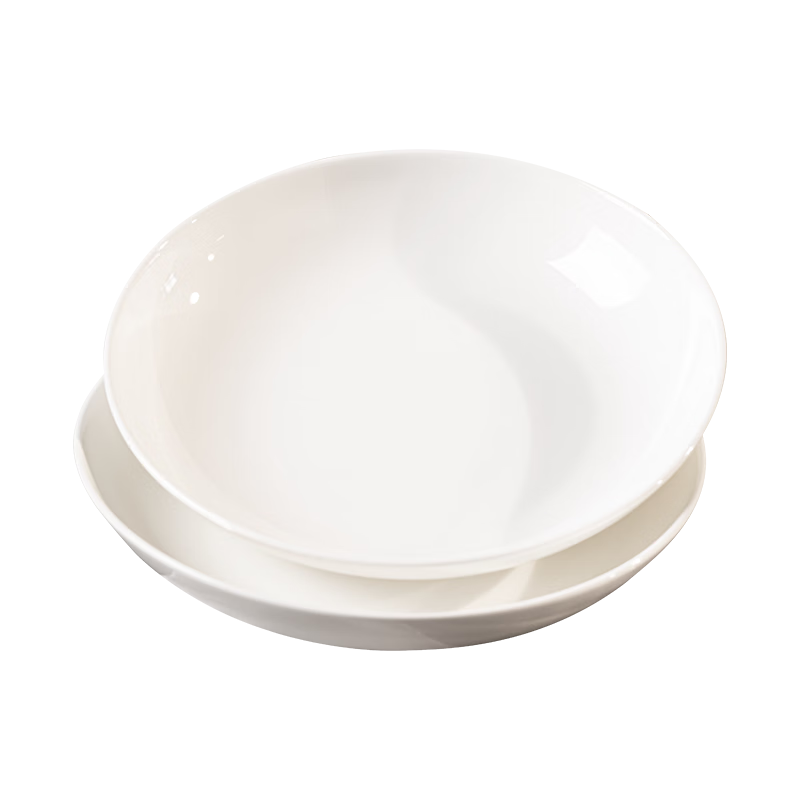 JD Original Tableware Set, Plates And Dishes for Housewarming Gift, Ceramic Household Use, Pure Bone China, Deep Plates 8 Inches * 2