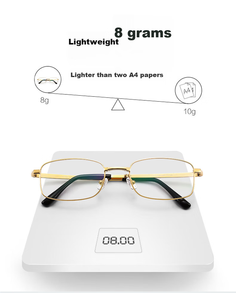 LESCA LUNETIER High-Definition Reading Glasses for Men, Anti-Blue Light Foldable Portable Genuine Eyewear for Elderly, Silver, 150 Degrees, Father's Day 6