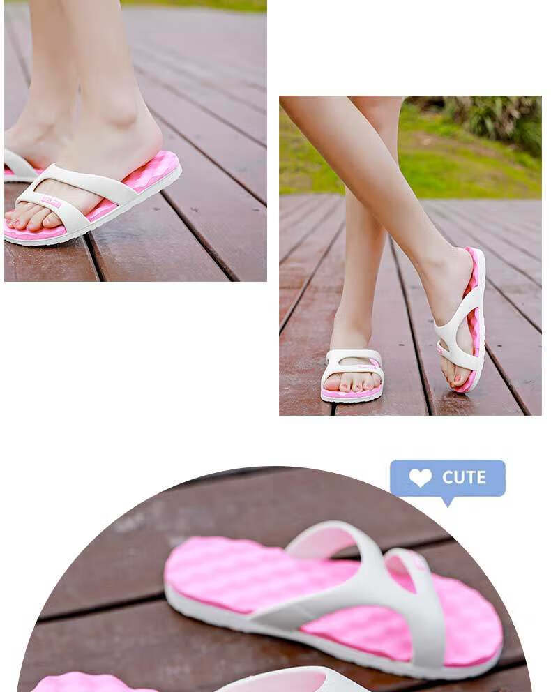 Huameijianbu Flip-Flops for Couples, Indoor And Outdoor Simple Lightweight Soft Elastic Beach Sandals, HM219 Light Blue Size 35-36 11