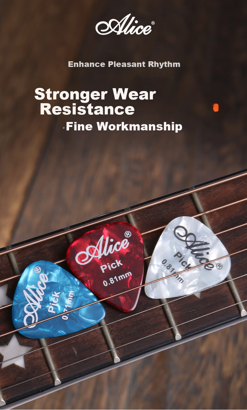 Alice Guitar Picks 0.71 0.81 0.96mm 2pcs Each + Pick Holder Guitar Accessories 6