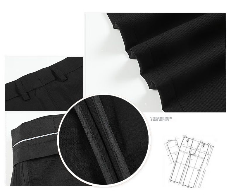 ROMON Wrinkle-Resistant Non-Iron Dress Pants for Men, High-Waisted Loose Casual Business Suit Trousers Straight-Leg Dad Pants 5