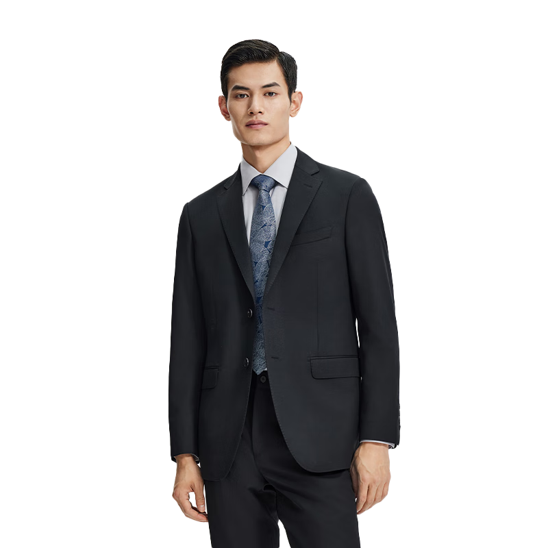 Goldlion [Ziyoux] Spring And Autumn Men's Suit, Machine Washable Wool, Easy-Care Formal Wear, Black, Size 54A