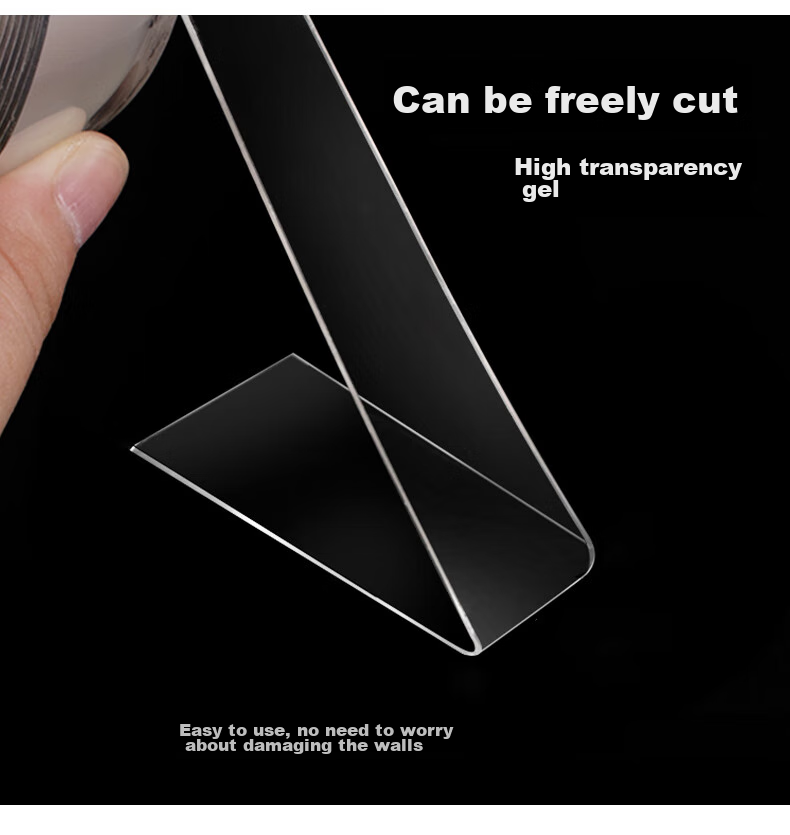 Befon Nano Double-Sided Tape, Invisible Adhesive, Removable Strong Double-Sided Tape, Transparent Tape, 30mm*2mm*3m, 1 Roll 6