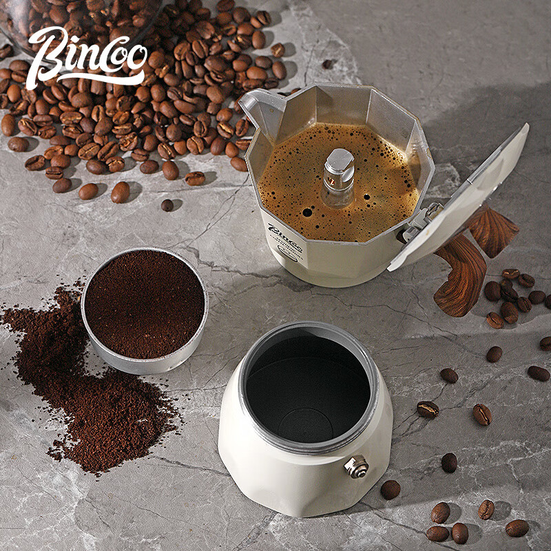 Bincoo Dual Valve Moka Pot, Multi-Serving Household Small Espresso Maker, Italian Coffee Machine, Coffee Brewing Equipment