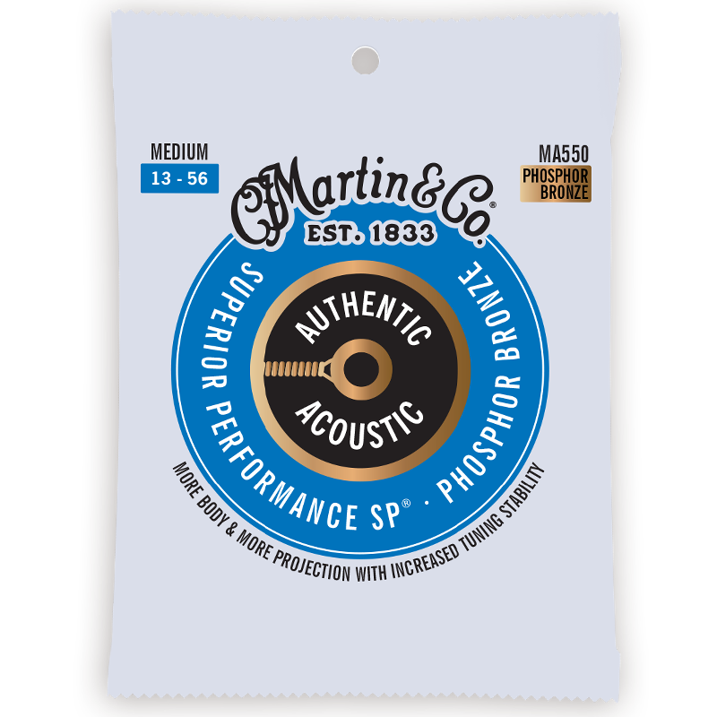 MARTIN Guitar Strings Folk Set Coated Acoustic Guitar Strings MA550 Phosphor Bronze (013-056)