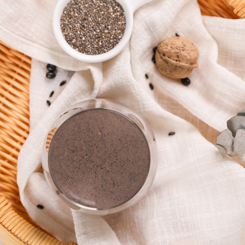 燕之坊黑芝麻桑椹核桃黑豆粉500g代餐粉速食懒人饱腹食品黑芝麻