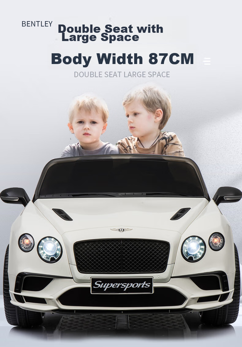 BeRica Children's Electric Car, Four-Wheel Vehicle, Two-Seater Bentley, Remote Control Toy Car for Kids, Rideable Toy Car, Baby Gift 3