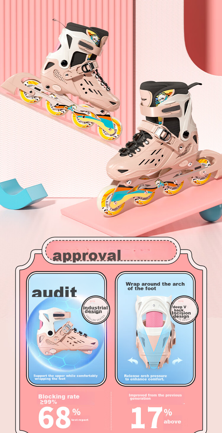 XTEP Roller Skates for Children, Inline Skates for Girls, Roller Shoes for Kids And Boys [Essential for Primary And Secondary School Roller Skating Courses] 7
