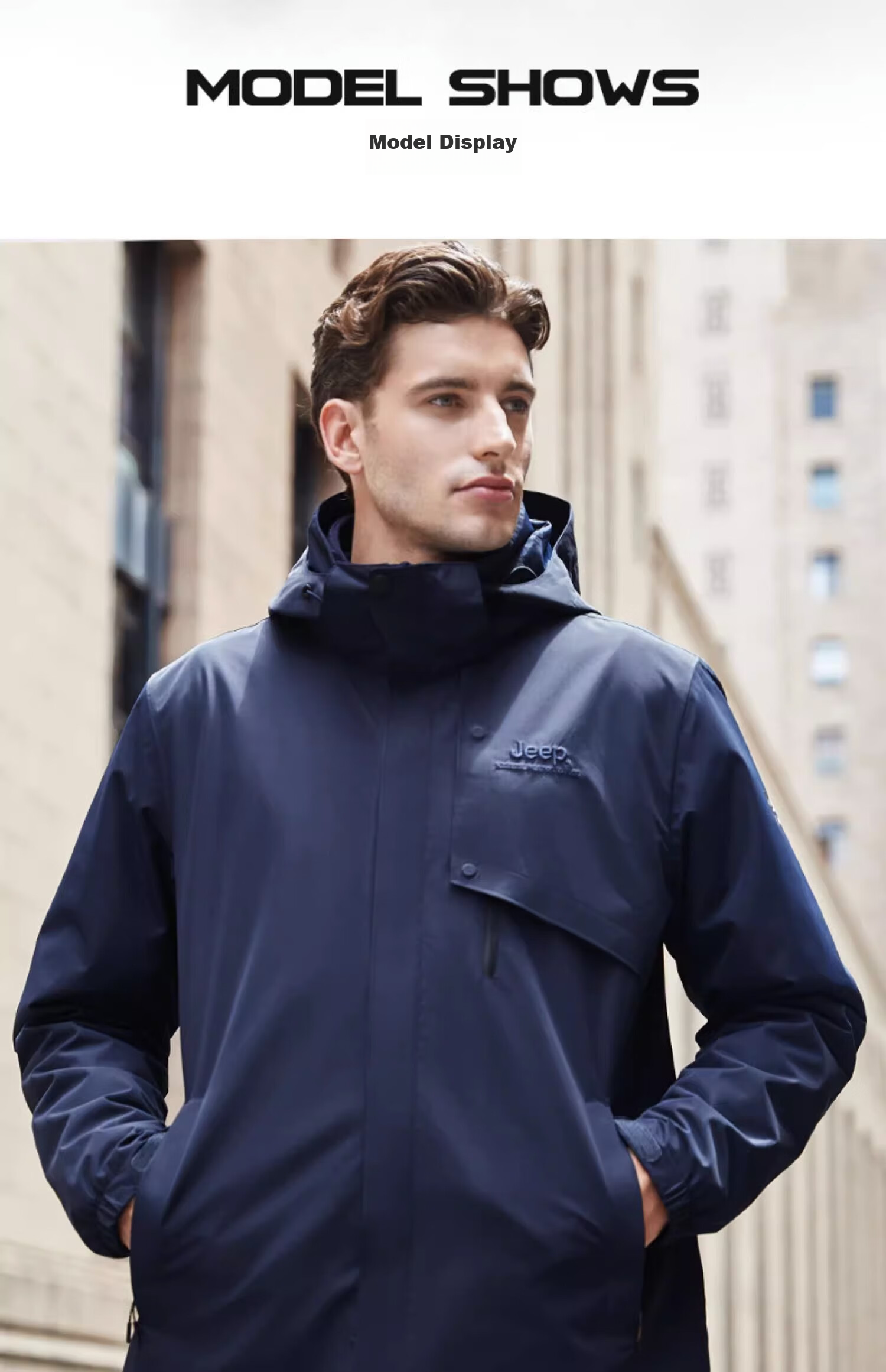 Jeep Men's And Women's Three-In Outdoor Windproof Waterproof Mountaineering Jacket, Fleece Detachable Coat, 075 Brand Black S 21
