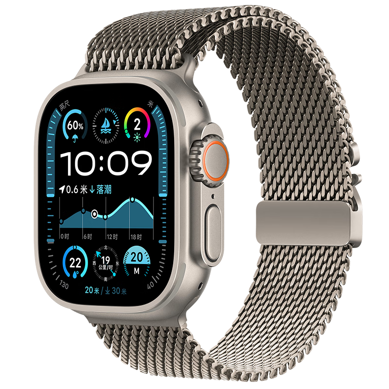 BHO [Parachute Buckle Milanese Loop] Compatible with Apple Watch Band, for Apple Watch Ultra 4, IWatch S12/S11/10/9/SE3 Metal Strap