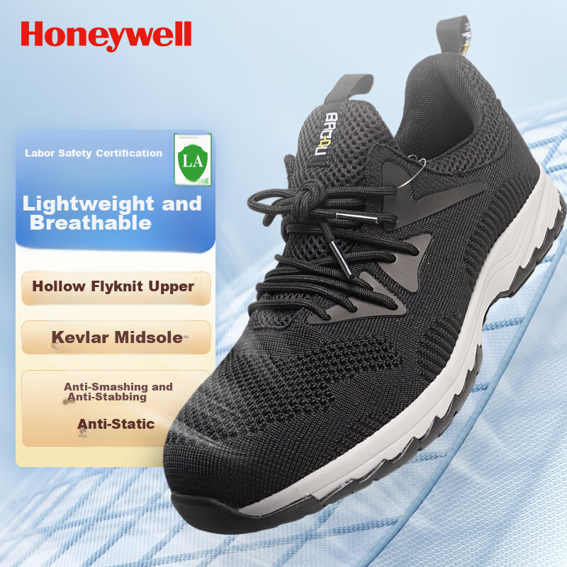 Honeywell Safety Shoes with Kevlar Soles, Puncture-Resistant, Anti-Smashing, Anti-Static, Breathable Work Boots for Men And Women SHQ323102 Size 43 1 Pair