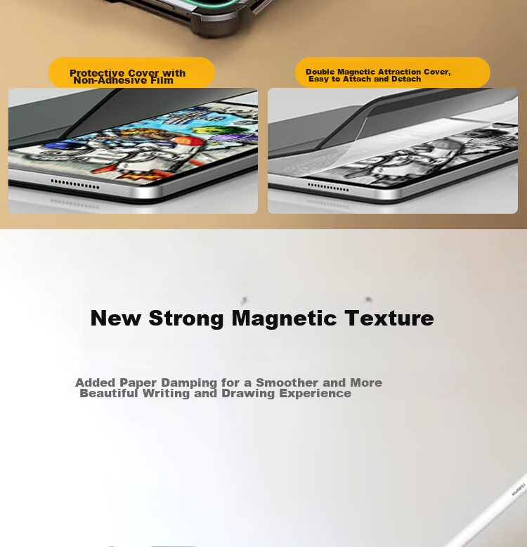 ESCASE Huawei MatePad Pro 11 Magnetic Paper Film, 2022/2024 Model Writing Stylus, Removable Drawing Film, Magnetic Drawing Film, Frosted Kent Film [Reusable] 7