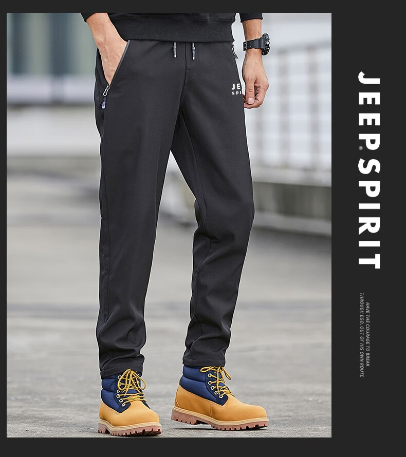 JEEP SPIRIT Men's Sports Pants, Spring And Autumn Casual Trousers, Loose-Fitting Tactical Long Pants, Outdoor Long Pants for Men, Gray, 2XL 12