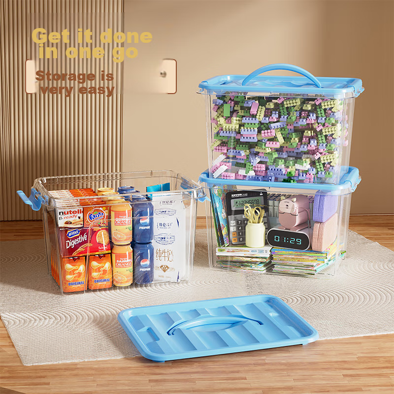 JEKO&JEKO Plastic Storage Box, Toy Organizer, Snack Container, Medicine Case, Pill Box, Storage Bin, 10L, Set of 3