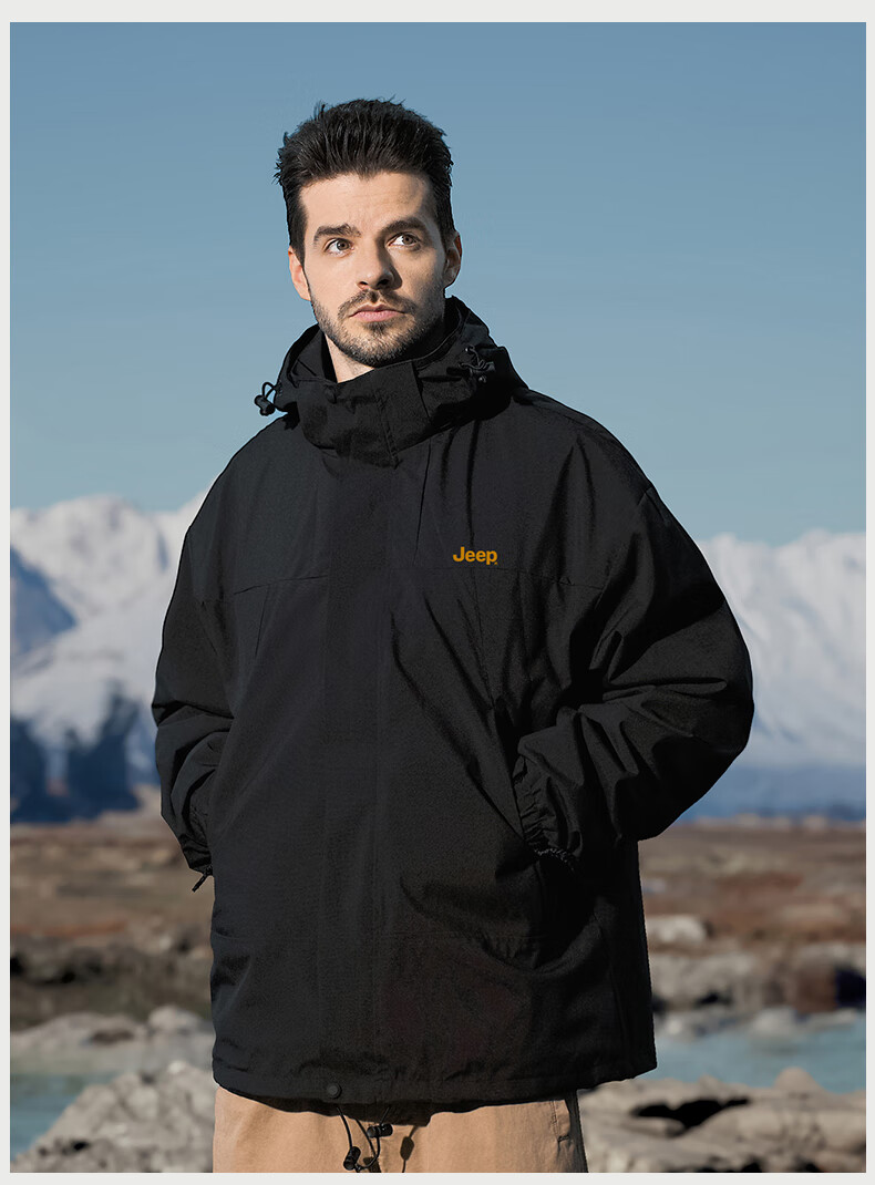 JEEP Three-In Detachable Windbreaker Jacket for Men, 2026 New Autumn And Winter Style, Windproof Outdoor Coat 17