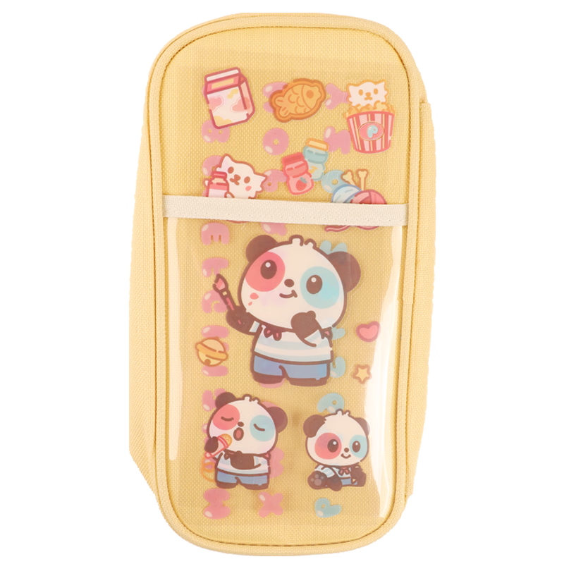 Zhonghua Student Pencil Case, Large Capacity Multi-Layer Student Pencil Box, Multifunctional DIY Stationery Storage Box, Da Panda Series, Children's Day Gift PB0007D Yellow