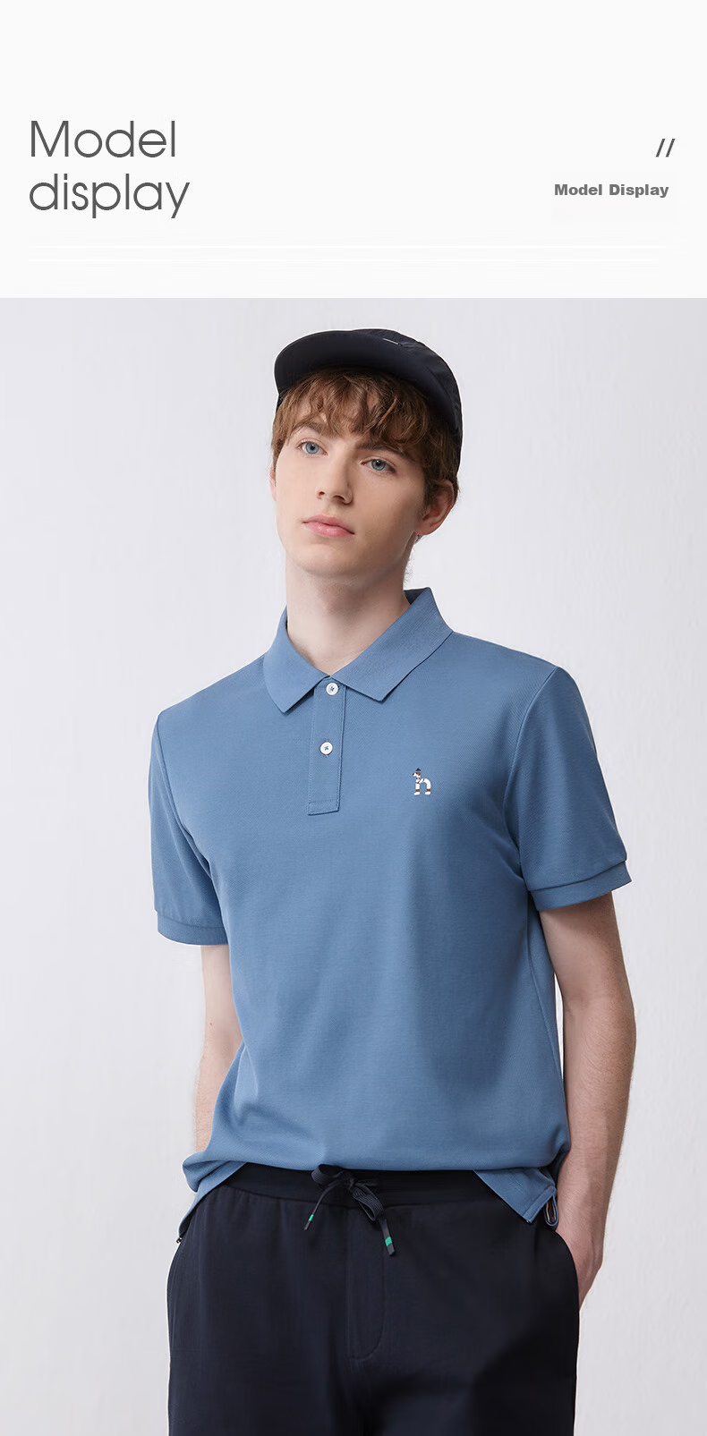 HAZZYS Men's Clothing, Summer [3A Antibacterial], Cool And Comfortable Simple Short-Sleeve POLO for Men ASTZE0BBX26, Tea Green, Size 50 17