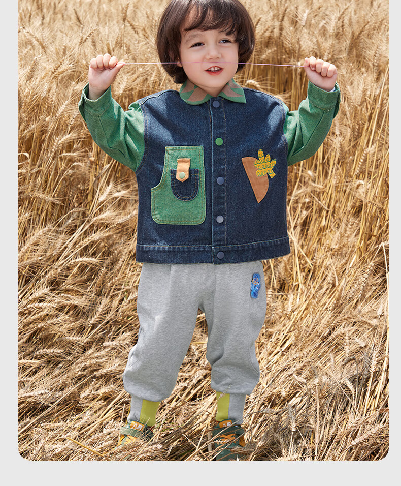 Ciciibear Boys' Jacket, Spring And Autumn Style, Baby Denim Top, Children's Autumn Clothing, Retro Toddler Outfit 9
