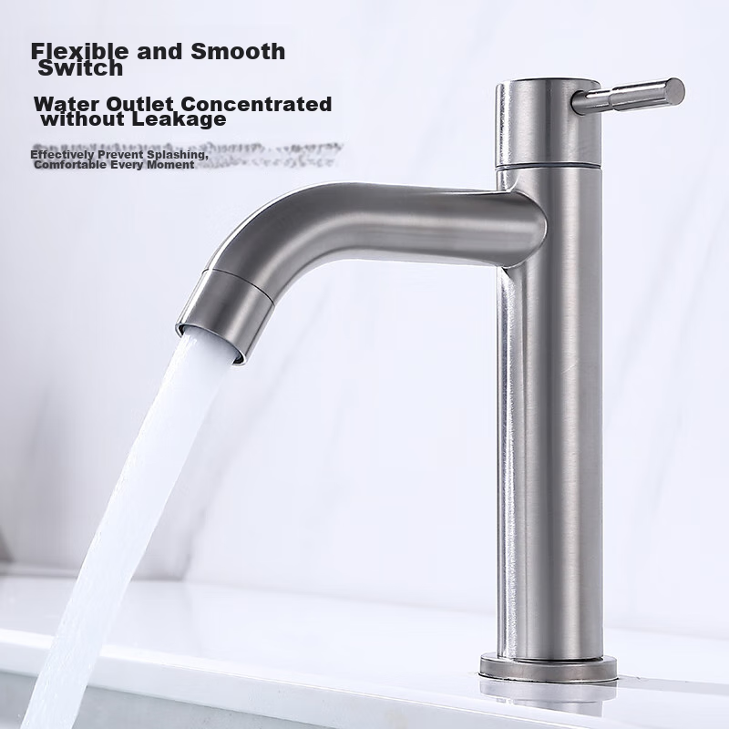 CVBAB Basin Faucet Single Cold, Bathroom Sink Faucet, Washbasin Faucet, Face Basin Faucet, 304 Stainless Steel CV1508N