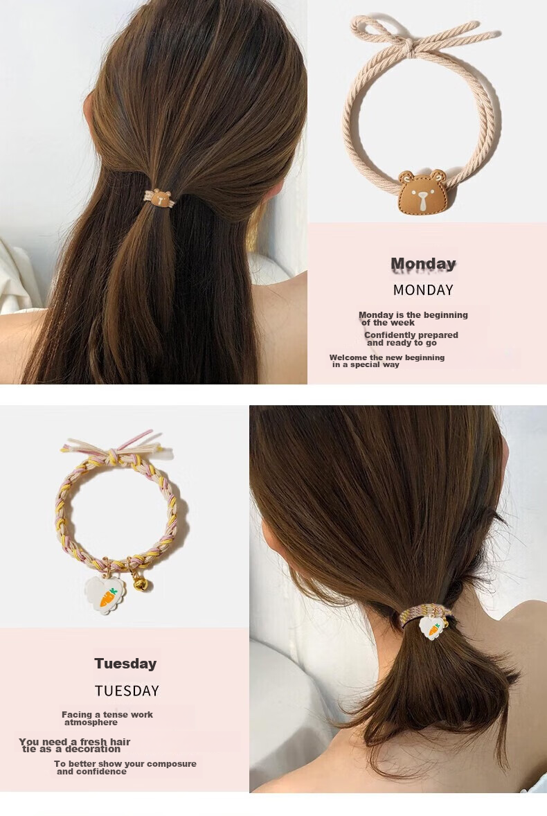 Gunai Hair Ties, Scrunchies, Ponytail Holders for Women, High Ponytail Accessories, Birthday Gifts for Girls, Elegant And Stylish 4