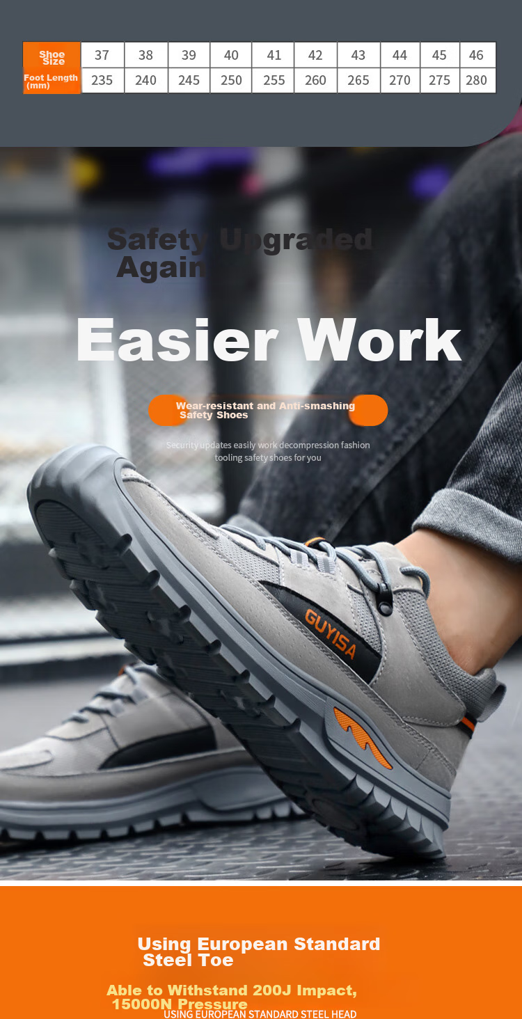 Weierdun Safety Shoes for Men, Summer Breathable Steel Toe Cap, Anti-Smashing, Puncture-Resistant, Wear-Resistant Construction Site Work Safety Shoes 0255T Size 43 5