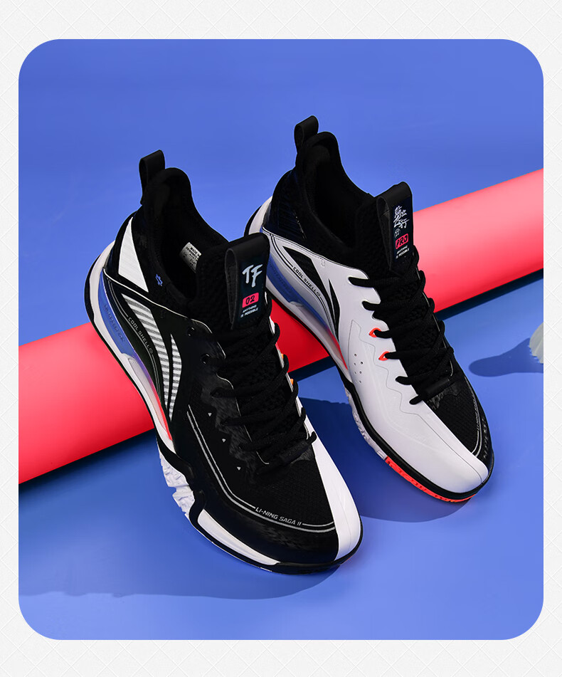 Li-Ning Badminton Shoes for Men And Women, II Ground-Flying 2 PRO Professional Competition Badminton Shoes, Black/standard White, Size 37 12