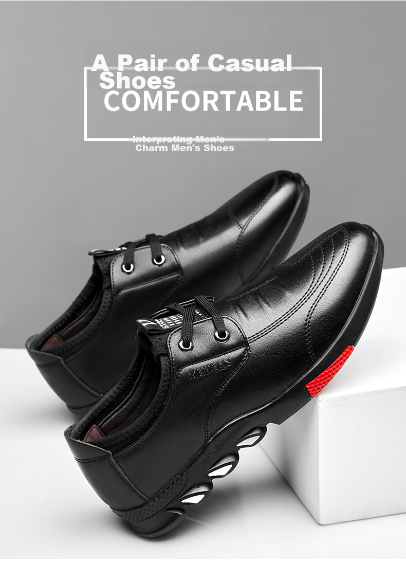 MEXICAN Autumn And Winter New Business Casual Leather Shoes for Men, Formal British Style Driving Lightweight Shoes 155MS702 New Black Size 40 2