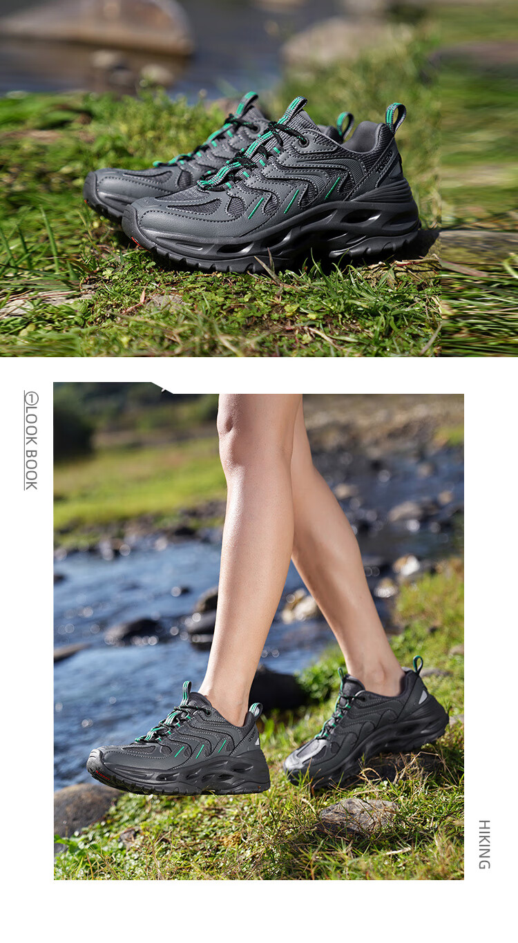 TOREAD Outdoor Non-Slip Breathable Hiking Shoes for Stream Trekking And Water Wading, Beach Clogs - Black And Gray, Women's Size 38 25