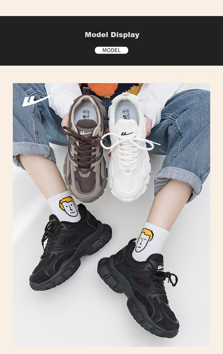 Warrior Comfortable Running Mechanical Style Dad Casual Shoes for Women KGH2338 Black Size 39 6