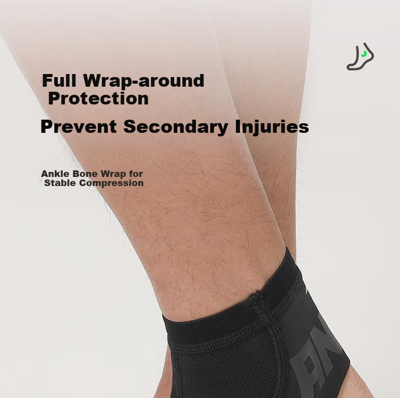 ANTA Ankle Brace, Foot Support, Prevents Sprains, Post-Injury Fixation, Supports Basketball Sports Ligament Injury, Lightweight, Black, Size L 6