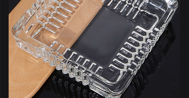 Jidukongjian Glass Ashtray, High-End Office Ashtray, Desktop Ornament, Birthday Gift for Dad, Square Shape 10
