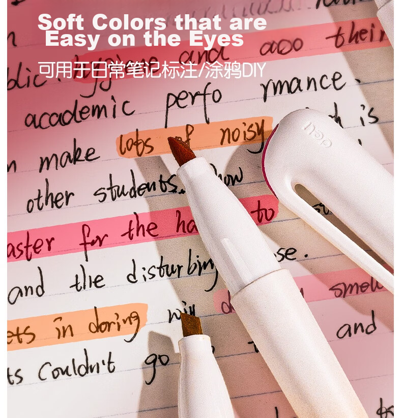 Deli Pocket Colorful Highlighters, Floral Series, for Students' Exams, Key Points Review, Office Note-Taking, Doodle DIY Decoration, 4 Pens/Box, SK183 5