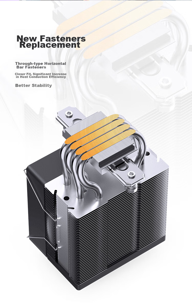 JONSBO CR-1400EVO ARGB Edition CPU Air Cooler (Nickel-Plated 4 Heat Pipes/ARGB Sync/PWM Fan/130mm Height/Multi-Platform/Thermal Paste Included) 12