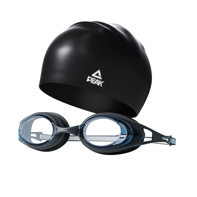 PEAK Swimming Goggles for Men And Women, Waterproof Anti-Fog High Definition Swim Glasses, Highly Elastic Waterproof Silicone Cap Swim Goggles And Cap Set 600