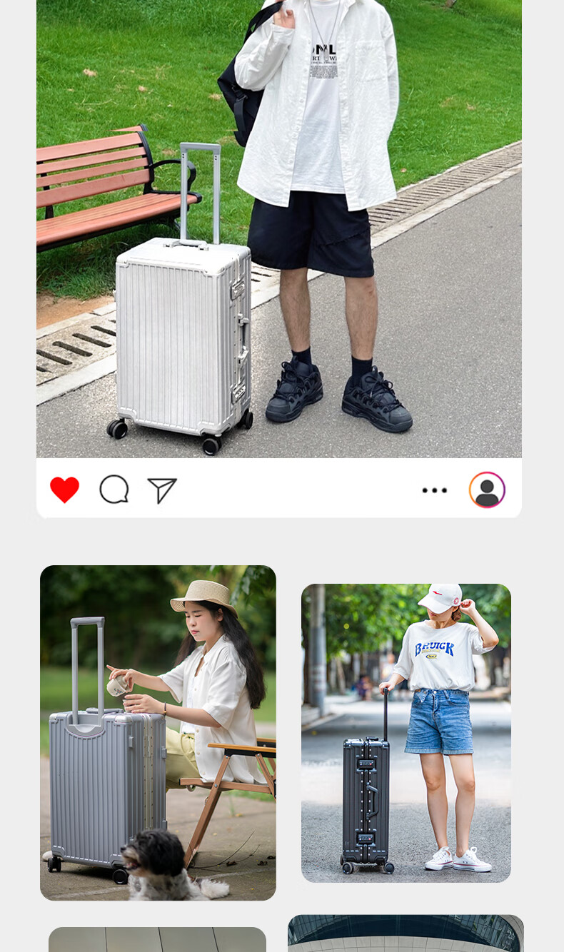 ROCKLAND Luggage Suitcase with Spinner Wheels for Men And Women, Aluminum Frame Trolley Case with Large Capacity And Carry-On Lockable Wheels 8